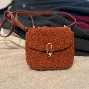 Faux Sherpa mini crossbody bag